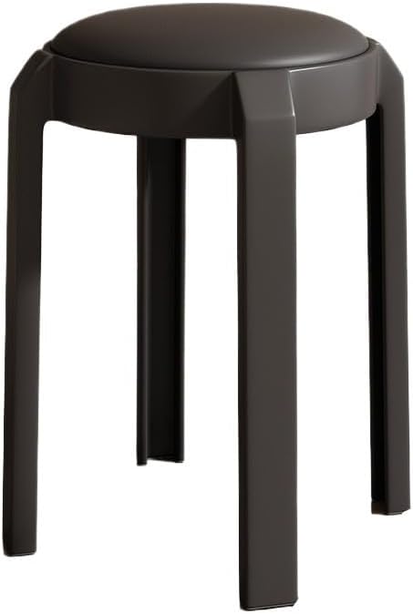 Soft Stool with Stackable Design and Comfortable Seat - Ideal for Home and Office Use (Classic Black)