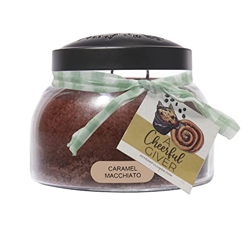 A Cheerful Giver - Caramel Macchiato Mama Scented Glass Jar Candle (22Oz) With Lid & True To Life Fragrance Made In Usa #TOP9