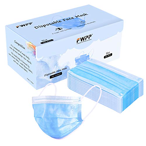 FWPP Sky Blue 3 Layers Disposable Fack Mask 50Pcs