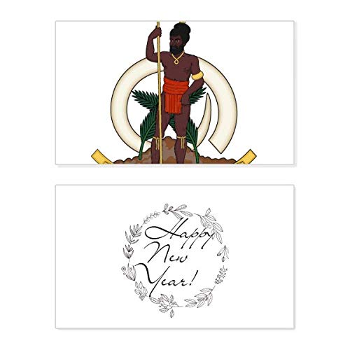 Tarjeta conmemorativa de Vanuatu para Año Nuevo con el emblema nacional de Oceanía