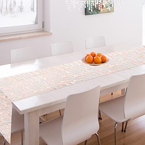 3 Pieces Rose Gold Table Runner Metallic Pink Thin Mesh Table Runner Roll 11 X 84 Inch Sequin Glitter Foil Rose Gold Runners For Table Rose Gold Table Decoration For Wedding Baby Shower Birthday Party #TOP6