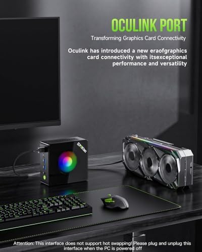 GMKtec AMD Ryzen 9 8945HS (Turbo 5.1GHz) 32GB DDR5 2TB SSD Mini Gaming PC, Oculink, HDMI 2.1, DP2.1/ i226V Dual NIC LAN 2.5G/ USB-C 4.0 WiFi 6/BT 5.2, USB3.2, Dual Fan Nucbox K11 - 4