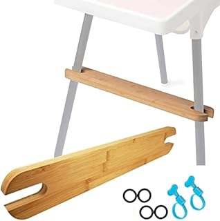 MLZYKYJZ High Chair Footrest, Adjustable Non-Slip Stable Natural Bamboo Wooden Foot Rest for Baby HighChair Footrest, Compatible with Highchair Accessories