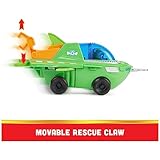 PAW PATROL, Aqua Pups - Basis Fahrzeug Spielzeugauto im Sägefisch-Design mit Rocky Welpenfigur, Spielzeug geeignet für Kinder ab 3 Jahren
