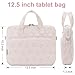 Octsky Tablet Bag Kids Tablet Carrying Bag with Shoulder Strap, Soft Lining, Bowknot Beige