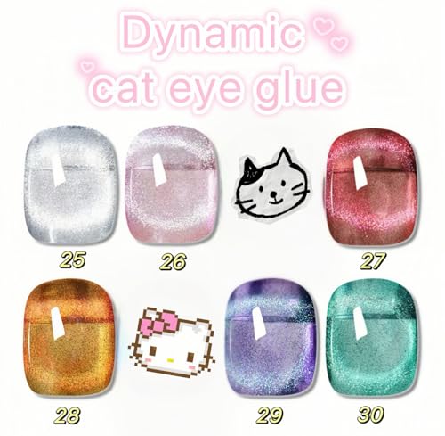 Set de 6 esmaltes de uñas gel magnéticos Cat Eye miniatura 2