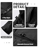 Outdoor Ventures Damen Softshell Lange Jacke mit Kapuze Fleece gefütterte Winddichte Jacke für Frauen Wasserdichte Windjacke