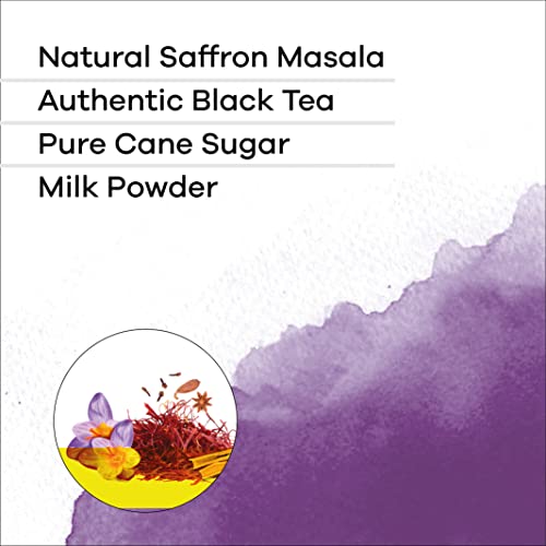 Quik Tea All Natural Saffron Chai Latte Mix Made from Assam Teas All Natural No Preservatives 10 Pouches (240 g / 8.5 oz)