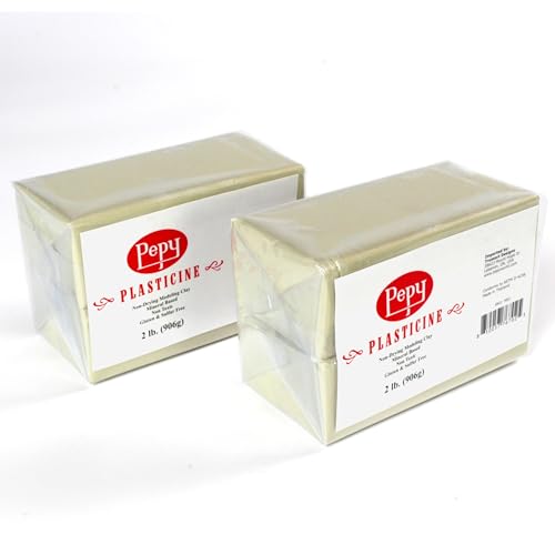 Pepy Reusable and Non-Drying Oil-Based Plasticine Modeling Clay, Cream, 4 Pounds, Sulfur-Free & Non-Toxic, Great for Kids, Beginners, and Artists, Perfect for Arts and Crafts Projects