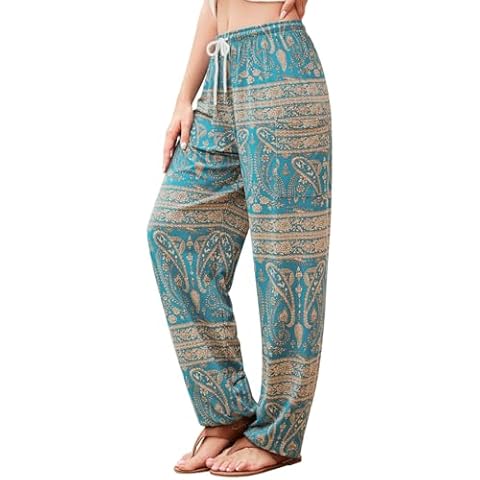 QIANXIZHAN Women's Boho Harem Pants with Pockets Cover