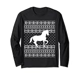 Ugly Sweater Einhorn | Lustiges Pferd mit Horn Langarmshirt