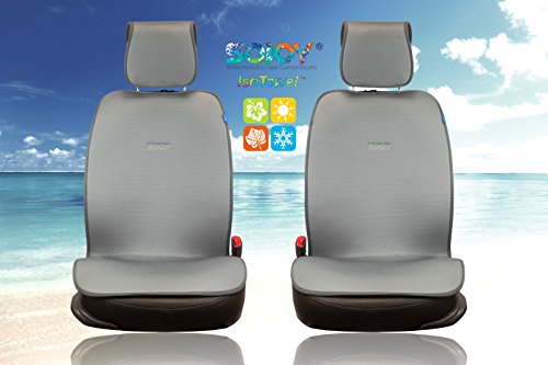 Sojoy Cooling Summer Universal Car Seat Cover 2 Seats Kit with 4 Pieces - (Gray 43x21 inch)