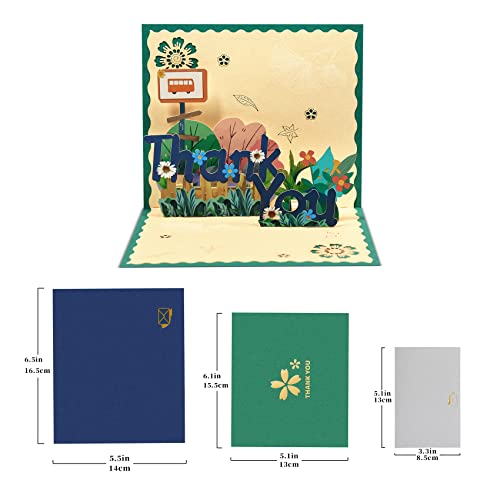 Greeting Art 3D Thank You Pop Up Card, 6.1×5.1"-3D Pop Up Greeting Cards For Anniversary, Graduation, Wedding, Appreciation, Mother's Day, And Teacher Thank You Card #TOP1