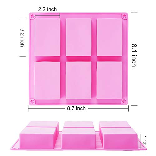 Tdhdike 3 Pack Silicone Soap Molds(Blue & Pink & Green), 6 Cavities Silicone Baking Mold Diy Handmade Soap Making, Muffin, Loaf, Brownie, Cornbread And More #TOP1