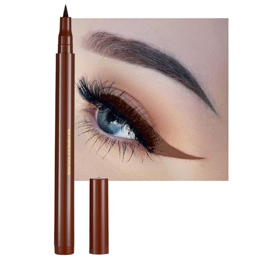 DekRion Liquid Eyeliner, Dark rown Eyeliner Liquid, Long-lasting Colored Eyeliners, White Black Red Brown Green Purple Waterproof High-pigmented Colorful Eyeliners for Eye Makeup,1PC Dark Brown