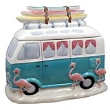 Blue Sky Ceramics Flamingo Camp Van Cookie Jar, Multi (18097)