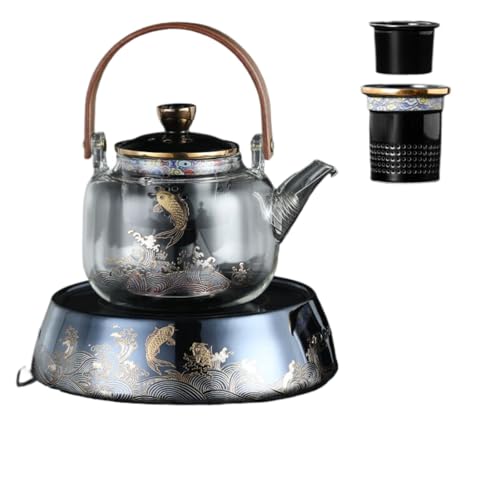 Infuseur à thé en verre avec réchaud électrique céramique et tasse