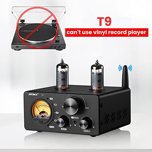 Mejora AIYIMA TUBE T9 Bluetooth 5.0 6K4 Amplificador de tubo de vacío USB DAC 100W Receptor estéreo Amp COAX/OPT HiFi Home Audio Amplificadores digitales con medidor de VU - imagen 6