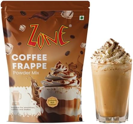 Zone Coffee Frappe Powder | Premium Café-Style Coffee Base for Frappes, Cold Coffees, Iced Coffees, Milkshakes & Desserts | Smooth & Creamy Instant Mix | 1kg Pack – More Servings, Perfect For Café