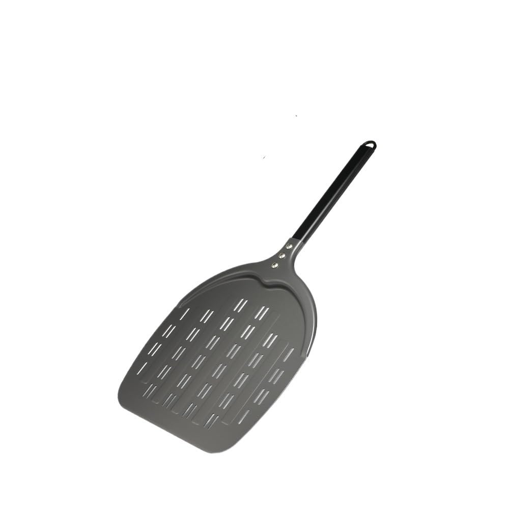 Pala Pizza Pala for pizza perforada de 12 pulgadas con forma manzana y mango corto aleación aluminio(12 inch 60 cm)