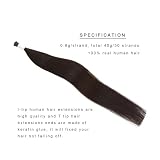 I Tip Hair Extensions 40g Keratyna z prawdziwych włosów ludzkich Remy Fusion Extensions (40 cm #2 Ciemny brązowy)