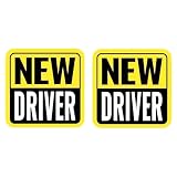 Woyinger Student Driver Magnet, High-Visibility New Driver Magnet for Car, Durable Automotive Exterior Accessories with Reflective Stripes, 2-Pack (Yellow/Black-New, 3.54 inch)