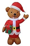 4 Foot Tall Lighted Christmas Inflatable Teddy Bear Yard Decoration