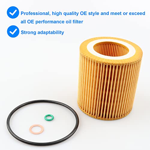 Oil Filter 11427953129 Compatible with BMW N52 N54 N55-128i 135i 320i 325i 325xi 328i 328xi 330i 330xi 335i 335xi 525i 525xi 528i xi 530i 530xi 535i 535xi M3 X1 X3 X5 Z4 F25 F30 E70 E90 E92 E93 More - Thumbnail 5