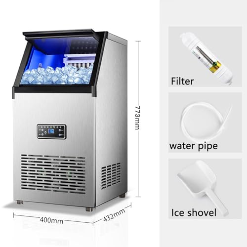 Máquina comercial de hielo, capacidad 80kg/24H acero inoxidable miniatura 3