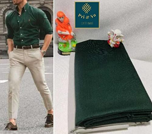 Image of Pri & Su CottLinns Combo of Cotton Shirt and Trouser Fabric Unstitched Desire (ramagreen 90010)