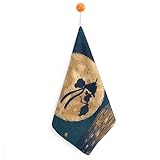 Générique Petite Sorcière Essuie Main Microfibre Serviette Main Absorbante Towel pour Cuisine Salle De Bain 30cm