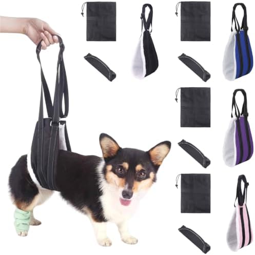 ZHENZIJ Portable Dog Assistance Strap Adjustable Length Polyester Pet Walking Aid with Soft Handle for Outdoor Travel - 1