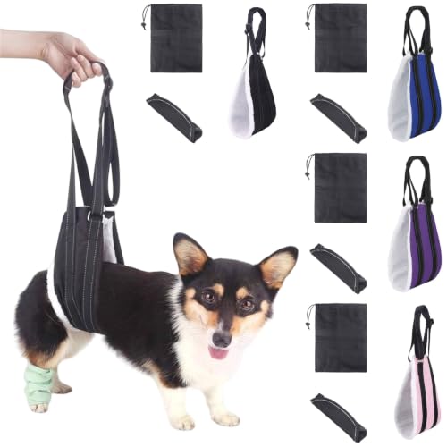 ZHENZIJ Portable Dog Assistance Strap Adjustable Length Polyester Pet Walking Aid with Soft Handle for Outdoor Travel