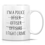 Retreez Funny Mug - I'm A Police Officer I Fight Crime 11 Oz Ceramic Coffee Mugs - Funny, Sarcasm, Sarcastic, Motivational, Inspirational birthday gifts for friends, coworkers, siblings, dad or mom