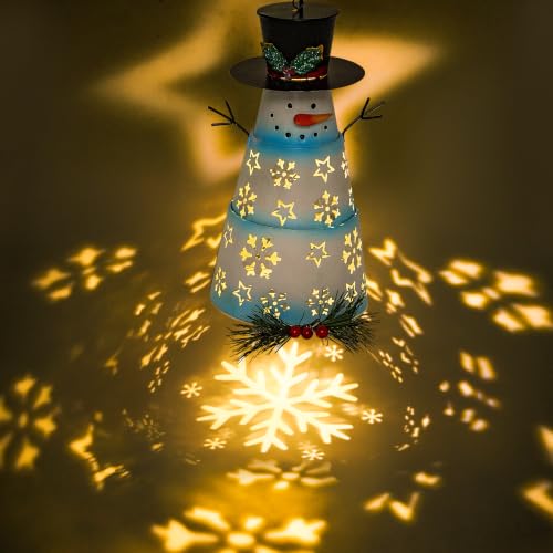 1 Pack Christmas Snowman Solar Lanterns Outdoor Waterproof