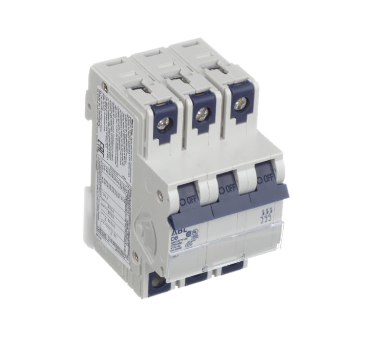 3D8UM, Circuit Breaker; Thermal Magnetic; 8A; 3 P; D Trip; V-EA Series; Ring Tongue