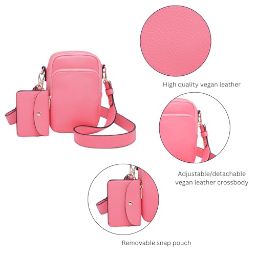 Parker Crossbody Bags for Women Vegan Leather Travel Purse Small Shoulder Handbags with Detachable Snap Pouch4