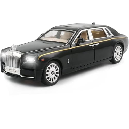 Image of Rolls Royce Phantom Model Car 1:32 Scale Exclusive Alloy Metal Pull Back Die-cast Car Toy with Openable Doors & Light Music Boys Toys for Kids (Phantom 1:32) (Black)
