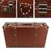 Imagen de RIZGHWOY Mini Maleta de Cuero Maleta Pequeña de Cuero Vintage Baúl Retro Fuerte y Exquisito para Viajes en Casa o Al Aire Libre Un Excelente para Diversas Ocasiones