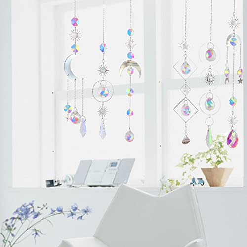 image for ilclviz 6Pieces Crystal Suncatchers for Window Hanging Sun Catcher wit
