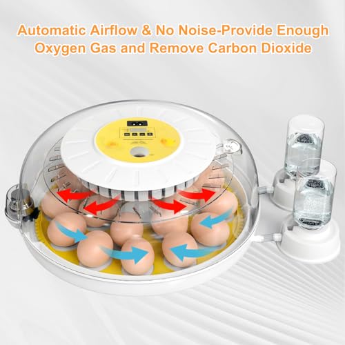 MYMULIKE Incubator for Hatching Eggs, 18 Egg Incubator with Temperature Control, Automatic Egg Turner, Automatic Water Top-up, Ideal for Hatching Small Poultry Chicken, Ducks, Geese
