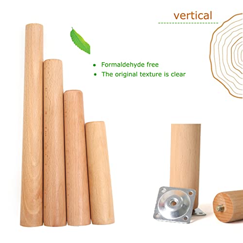 Patas de madera para mesa y sofá de 10 cm con almohadillas y perno roscado M8 5