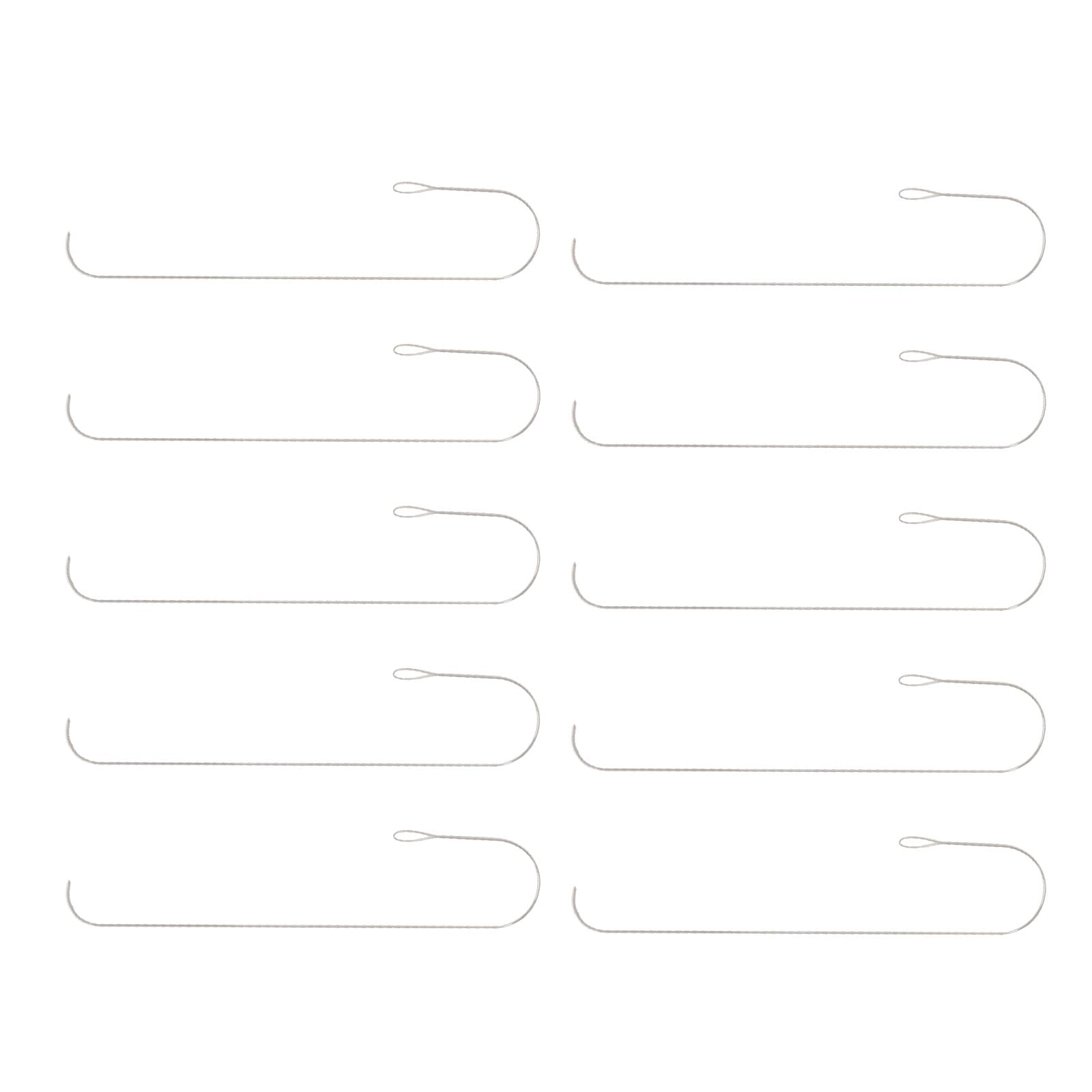 Kalttoy 10Pcs Stainless Steel Curved Needle, Bead Spinner Needle, Large Eye Curved Beading for Beading Bracelets Necklace