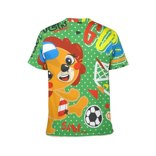 T-Shirt Homme Lion Soccer à Col Rond Manches Courtes Sport - 5