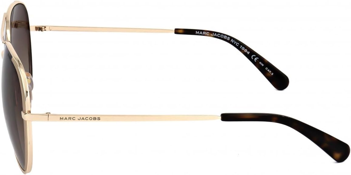 Marc Jacobs Sunglasses Aviator Full Rim, Gold/Black Frame and Dark Grey Gradient Lens MARC686/S0RHL9O