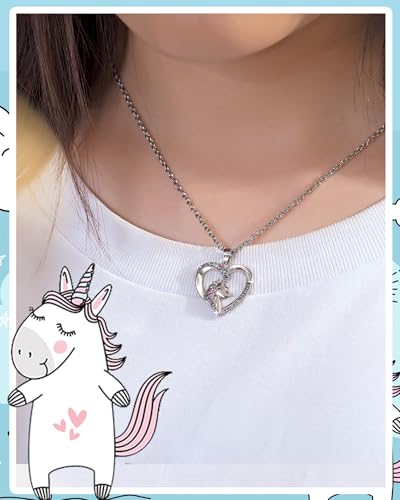 Shonyin Unicorn Gifts, Girls Valentines Gifts, Unicorn Necklace for Daughter Granddaughter Niece2