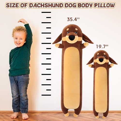 Image of Dachshund Dog Plush Toys-35.4'' Dachshund Dog Plushie Stuffed Animal, Large Plush Pillow, Cute Soft Plsuhies Gifts Plushie Stuffed Toys, Cute Boby Pillow Toy Doll Gift for Kids Girls Boys