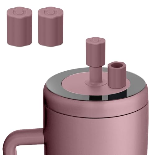 Rolitwils 2 Pack Magnetic Straw Cover Silicone Leakproof Straw Protector for Tumbler Compatible with Era/Resa Drinkware Accessory