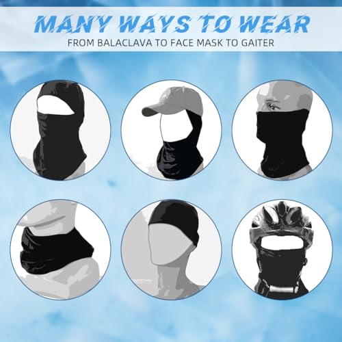 Image of Proberos Ice Silk Arm Sleeves & Balaclava Face Mask UV Protection Face Mask Neck Gaiter Breathable Mesh Unisex Outdoor Cover Arm Sleeves for Riding,Driving,Running
