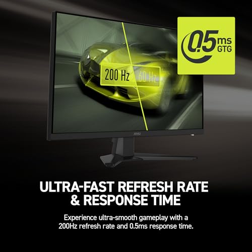 Image of msi MAG 272F 27-inch 1920 x 1080 (FHD) Gaming Office Monitor, 200Hz, AMD FreeSync Premium, HDR Ready, HDMI, VGA Port, VESA, Tilt, 0.5ms, Black
